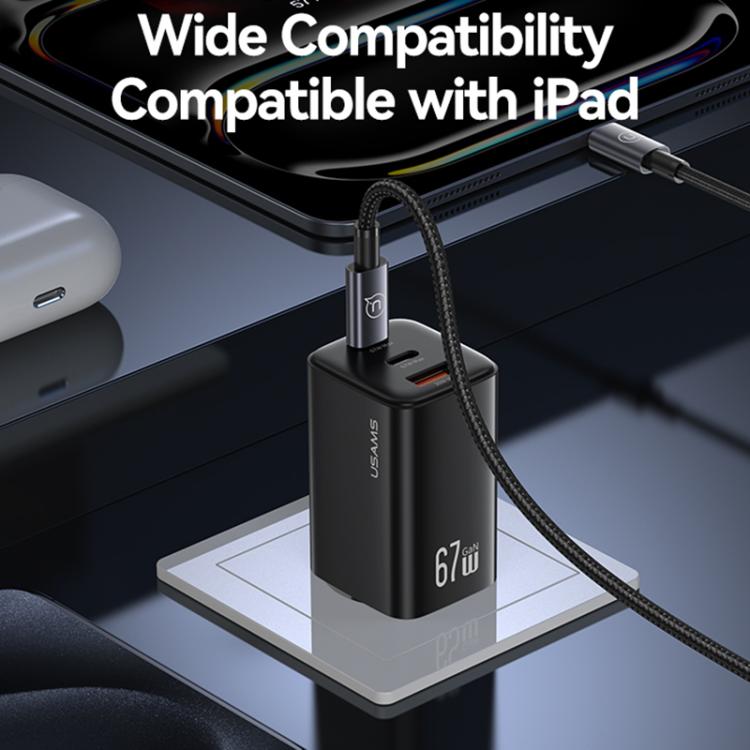 USAMS CC265 67W GaN 2 x Type-C, USB Triple-port Mini Fast Charger, CC265 9 USAMS CC265 67W GaN 2 x Type-C, USB Triple-port Mini Fast Charger, CC265 - Image 9
