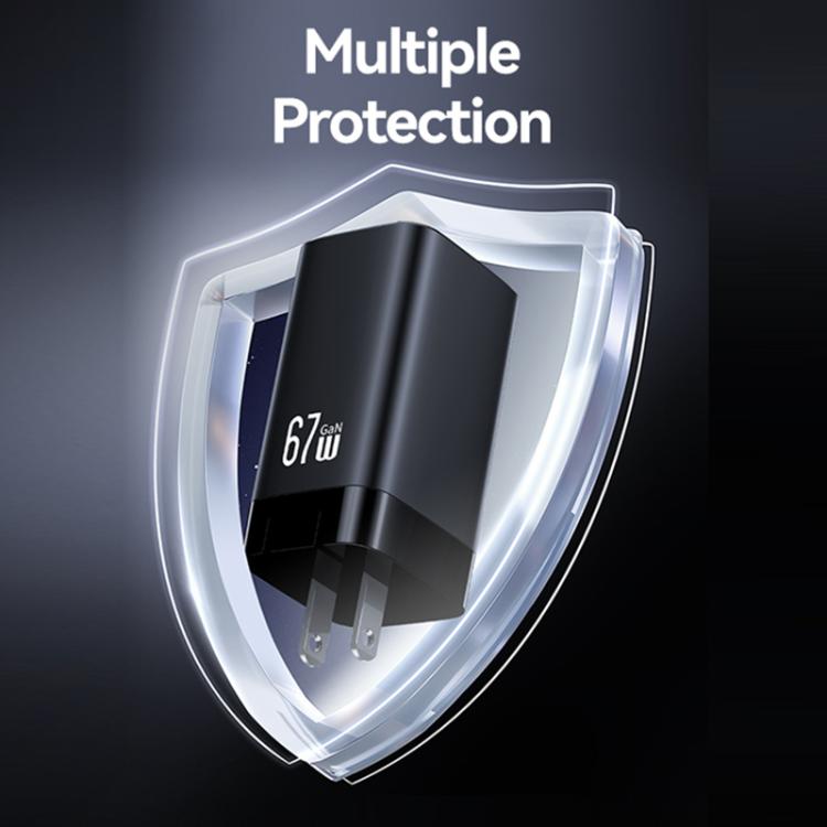 USAMS CC265 67W GaN 2 x Type-C, USB Triple-port Mini Fast Charger, CC265 10 USAMS CC265 67W GaN 2 x Type-C, USB Triple-port Mini Fast Charger, CC265 - Image 10