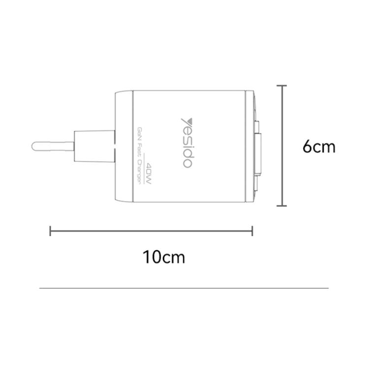 Yesido YC99 40W Fast Charger with Telescopic Type-C Cable, YC99 2 Yesido YC99 40W Fast Charger with Telescopic Type-C Cable, YC99 - Image 2