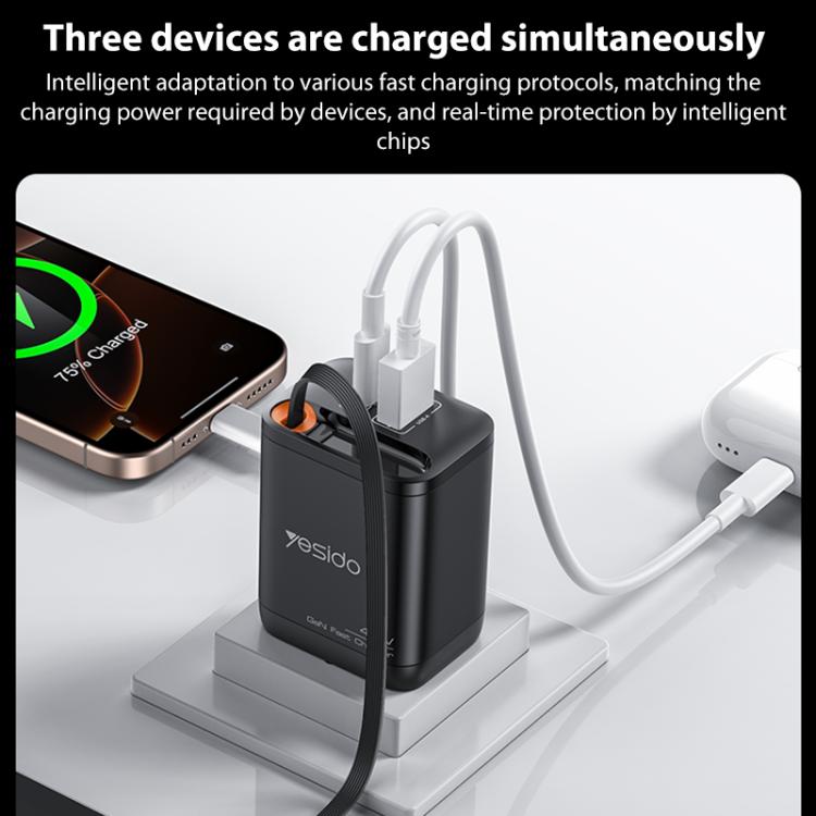Yesido YC99 40W Fast Charger with Telescopic Type-C Cable, YC99 6 Yesido YC99 40W Fast Charger with Telescopic Type-C Cable, YC99 - Image 6