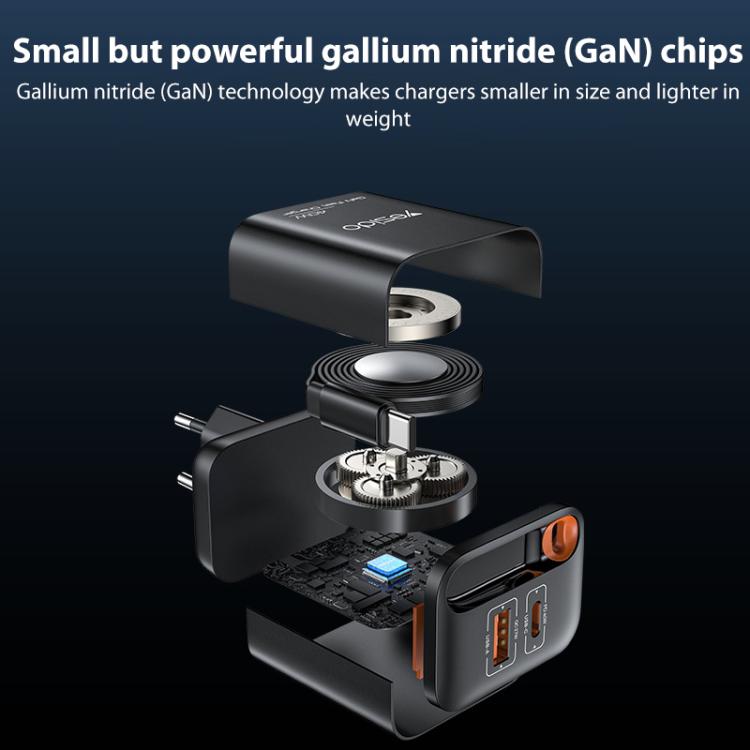 Yesido YC99 40W Fast Charger with Telescopic Type-C Cable, YC99 7 Yesido YC99 40W Fast Charger with Telescopic Type-C Cable, YC99 - Image 7