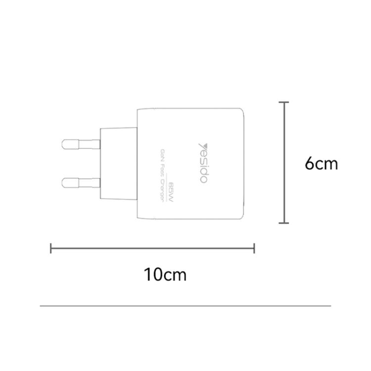 Yesido YC144C 65W Three-port Fast Charger with 1m Type-C Cable, YC144C 2 Yesido YC144C 65W Three-port Fast Charger with 1m Type-C Cable, YC144C - Image 2