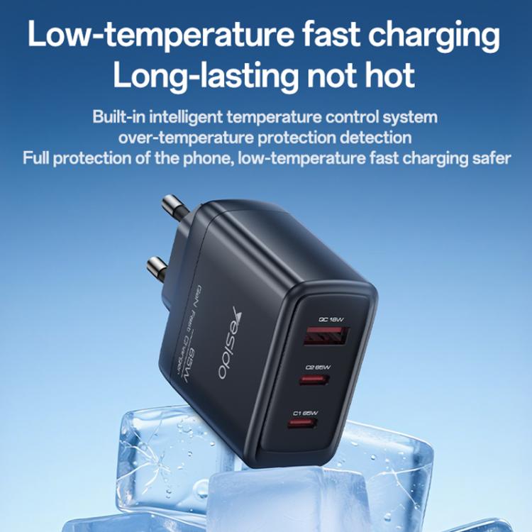 Yesido YC144C 65W Three-port Fast Charger with 1m Type-C Cable, YC144C 7 Yesido YC144C 65W Three-port Fast Charger with 1m Type-C Cable, YC144C - Image 7