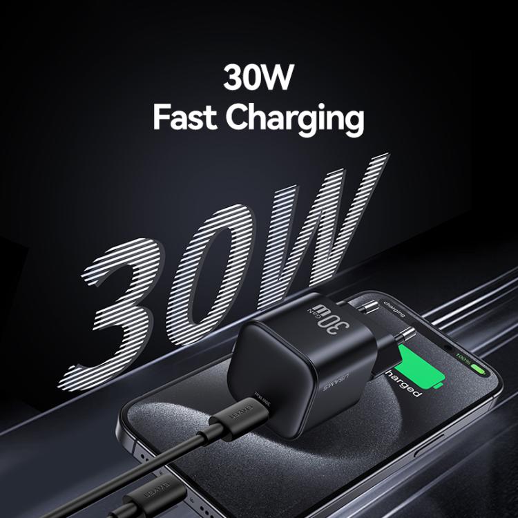 USAMS CC262 30W GaN USB-C / Type-C Port Mini Fast Charger, EU Plug 3 USAMS CC262 30W GaN USB-C / Type-C Port Mini Fast Charger, EU Plug - Image 3