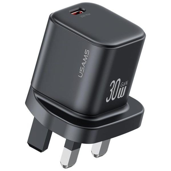 EDA008527701A-1.jpg USAMS CC276 30W GaN USB-C / Type-C Port Mini Fast Charger, UK Plug