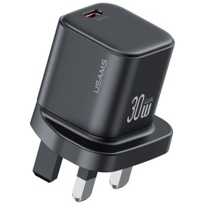 USAMS CC276 30W GaN USB-C / Type-C Port Mini Fast Charger, UK Plug