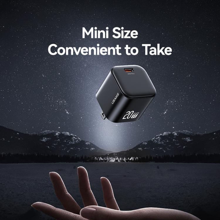 USAMS CC267 20W GaN USB-C / Type-C Port Mini Fast Charger, US Plug 5 USAMS CC267 20W GaN USB-C / Type-C Port Mini Fast Charger, US Plug - Image 5