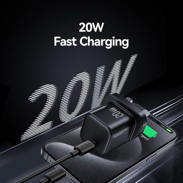 EDA0085286_B2.jpg USAMS CC274 20W GaN USB-C / Type-C Port Mini Fast Charger, UK Plug