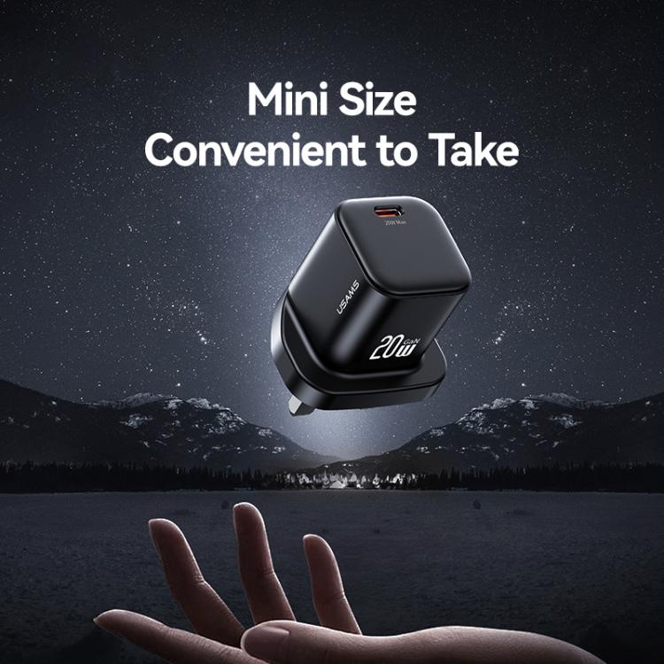 USAMS CC274 20W GaN USB-C / Type-C Port Mini Fast Charger, UK Plug 5 USAMS CC274 20W GaN USB-C / Type-C Port Mini Fast Charger, UK Plug - Image 5