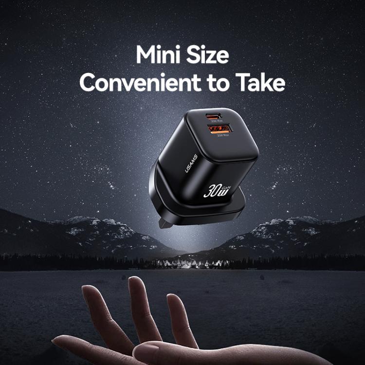 USAMS CC277 30W GaN USB-C / Type-C and USB Dual-port Mini Fast Charger, UK Plug 5 USAMS CC277 30W GaN USB-C / Type-C and USB Dual-port Mini Fast Charger, UK Plug - Image 5