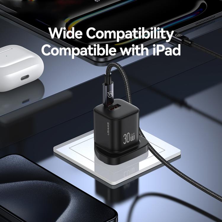 USAMS CC277 30W GaN USB-C / Type-C and USB Dual-port Mini Fast Charger, UK Plug 8 USAMS CC277 30W GaN USB-C / Type-C and USB Dual-port Mini Fast Charger, UK Plug - Image 8