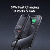 EDA0085302_B1.jpg USAMS CC272 67W GaN USB and Dual Type-C Three-Port Fast Charger, US Plug