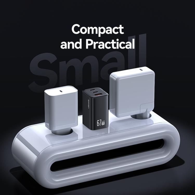 USAMS CC272 67W GaN USB and Dual Type-C Three-Port Fast Charger, US Plug 4 USAMS CC272 67W GaN USB and Dual Type-C Three-Port Fast Charger, US Plug - Image 4