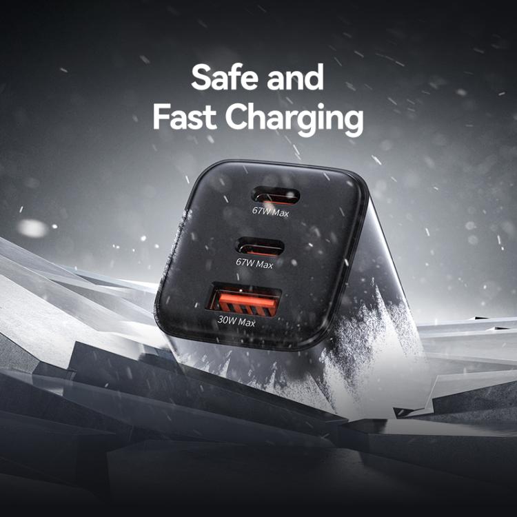 USAMS CC272 67W GaN USB and Dual Type-C Three-Port Fast Charger, US Plug 7 USAMS CC272 67W GaN USB and Dual Type-C Three-Port Fast Charger, US Plug - Image 7