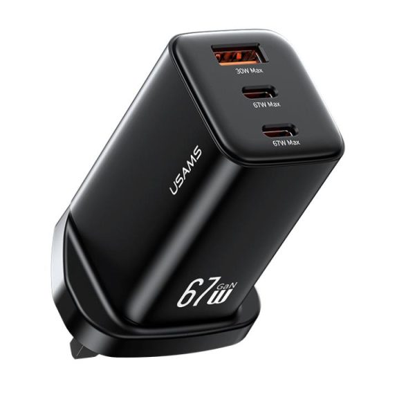 EDA008531001A_2.jpg USAMS CC279 67W GaN USB and Dual Type-C Three-Port Fast Charger, UK Plug