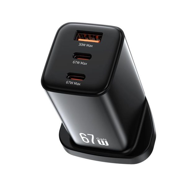 EDA008531001A_5.jpg USAMS CC279 67W GaN USB and Dual Type-C Three-Port Fast Charger, UK Plug