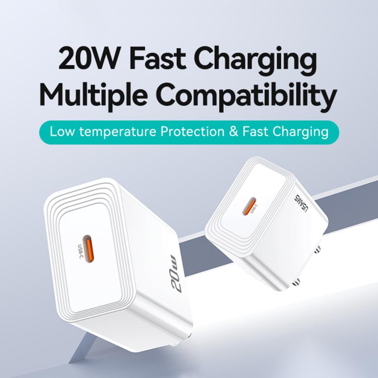 USAMS CC325 T69 PD 20W USB-C / Type-C Single Port Fast Charger, CC325 2 USAMS CC325 T69 PD 20W USB-C / Type-C Single Port Fast Charger, CC325 - Image 2