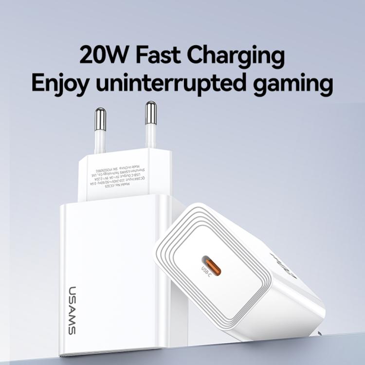 USAMS CC325 T69 PD 20W USB-C / Type-C Single Port Fast Charger, CC325 3 USAMS CC325 T69 PD 20W USB-C / Type-C Single Port Fast Charger, CC325 - Image 3