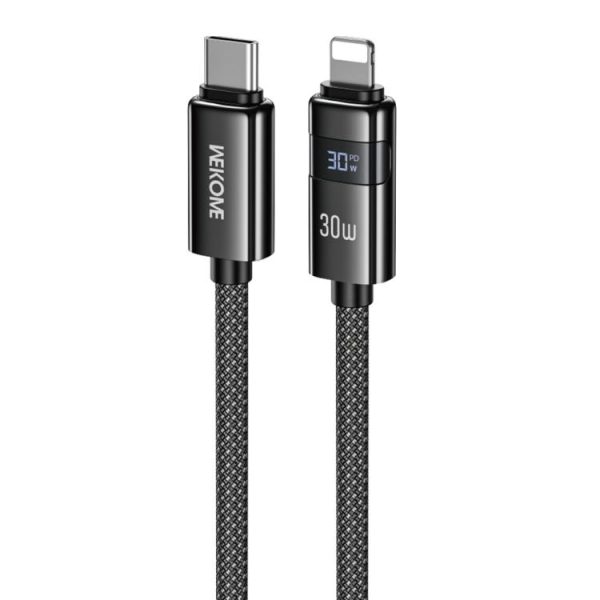 WK WDC-104 Raython 2 Digital Display 30W Type-C to 8 Pin Fast Charging Data Cable, Length: 1.2m, WDC-104