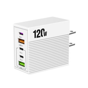 ADC-F007 120W 3xType-C Dual USB Multi-Port Charger, US Plug, EU Plug, UK Plug