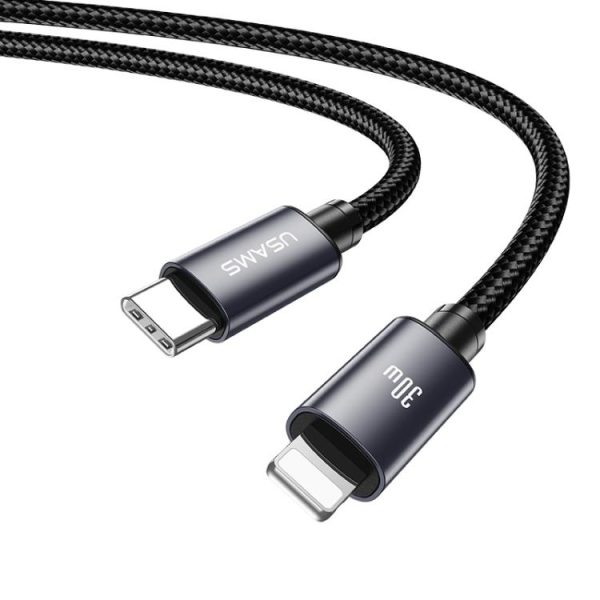 USAMS SJ770 U91 30W Type-C to 8 Pin Aluminum Alloy Fast Charging Data Cable, Length: 1m, SJ770