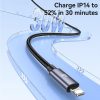 USAMS SJ770 U91 30W Type-C to 8 Pin Aluminum Alloy Fast Charging Data Cable, Length: 1m, SJ770