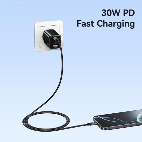 USAMS SJ770 U91 30W Type-C to 8 Pin Aluminum Alloy Fast Charging Data Cable, Length: 1m, SJ770