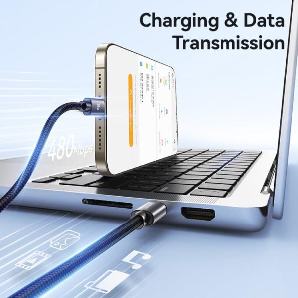 USAMS SJ770 U91 30W Type-C to 8 Pin Aluminum Alloy Fast Charging Data Cable, Length: 1m, SJ770