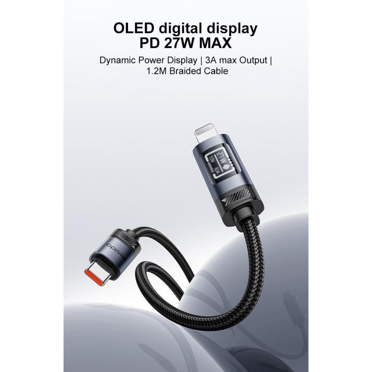 Yesido CA201 27W Type-C to 8 Pin OLED Display Charging Data Cable, Type-C to 8 Pin 2 Yesido CA201 27W Type-C to 8 Pin OLED Display Charging Data Cable, Type-C to 8 Pin - Image 2