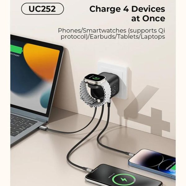 EDA0089473_B8.jpg Havit UC252 65W 3 in 1 GaN Travel Charger with Type-C Retractable Cable, UC25...