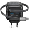 EDA008947601A_3.jpg Havit UC253 65W 3 in 1 GaN Travel Charger with Type-C Retractable Cable, UC25...