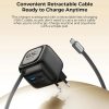 EDA008947601A_6.jpg Havit UC253 65W 3 in 1 GaN Travel Charger with Type-C Retractable Cable, UC25...