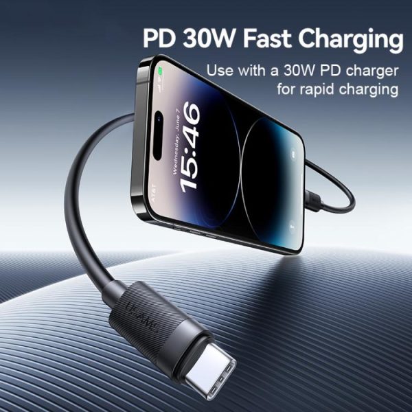 EDA008968701A_2.jpg USAMS SJ781 U94 USB-C / Type-C to 8 Pin PD30W Fast Charging Data Cable, 1m
