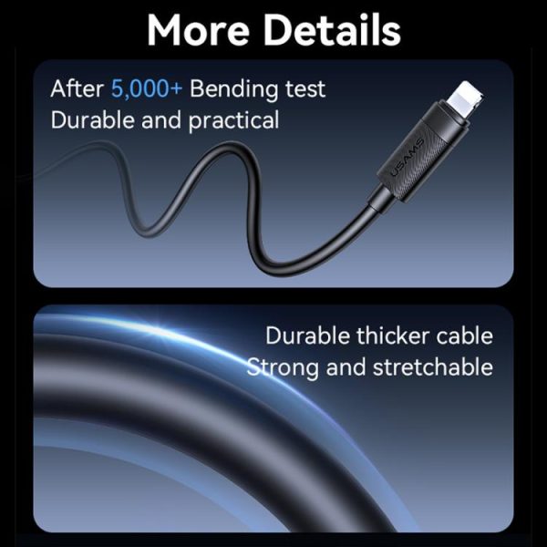 EDA008968701A_6.jpg USAMS SJ781 U94 USB-C / Type-C to 8 Pin PD30W Fast Charging Data Cable, 1m