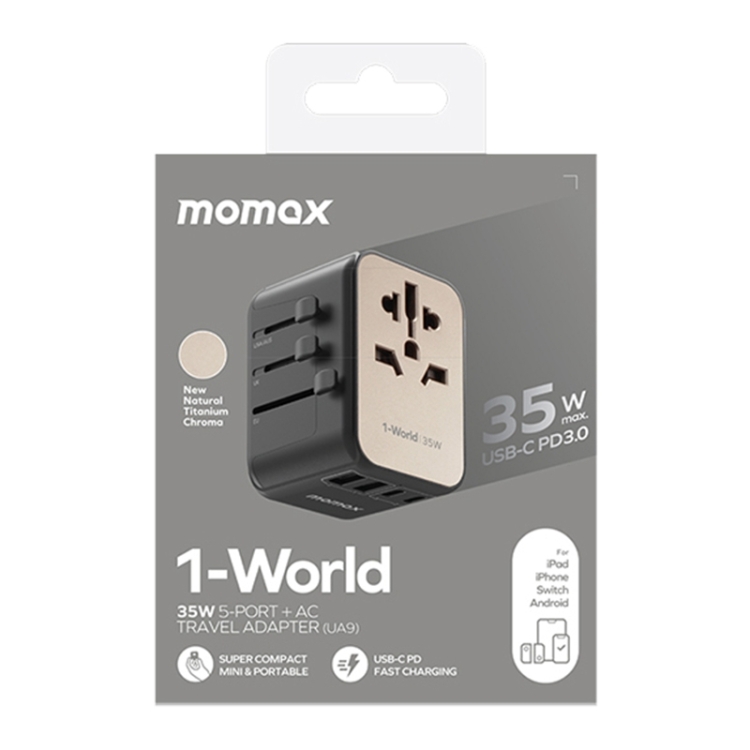 MOMAX 1-World UA9 PD 35W Fast Charger Power Adapter, UA9 7 MOMAX 1-World UA9 PD 35W Fast Charger Power Adapter, UA9 - Image 7