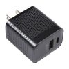 EPS0086B_1.jpg PD 20W USB-C/Type-C+QC 3.0 USB Ports Plaid Pattern Travel Charger, US Plug, US Plug (Black)