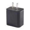 EPS0086B_2.jpg PD 20W USB-C/Type-C+QC 3.0 USB Ports Plaid Pattern Travel Charger, US Plug, US Plug (Black)