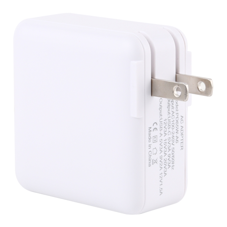 PD65W-A6 PD 65W 90 Degrees Foldable Pin Portable Multi-function USB Quick Charger, US Plug 3 PD65W-A6 PD 65W 90 Degrees Foldable Pin Portable Multi-function USB Quick Charger, US Plug - Image 3