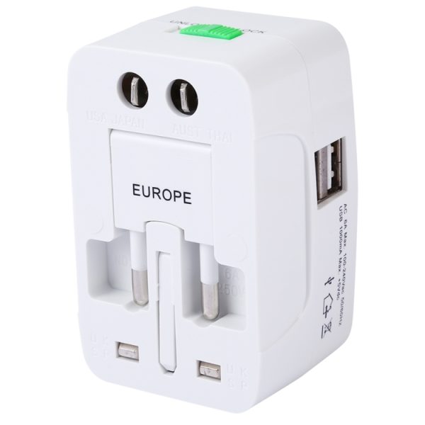 EPS9174W_1.jpg 110-250V Multi-function Travel Universal Converter with Dual USB Interfaces, EU / UK / US / AU Plug
