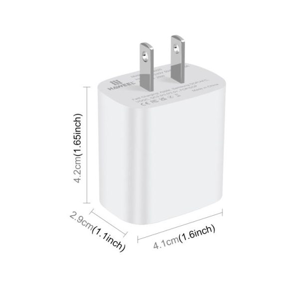 HWL3325_1.jpg HAWEEL 20W Dual-Port Fast Charger Adapter, US Plug