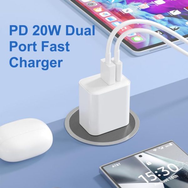 HWL3325_6.jpg HAWEEL 20W Dual-Port Fast Charger Adapter, US Plug