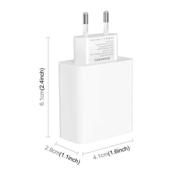 HWL3326_1.jpg HAWEEL 20W Dual-Port Fast Charger Adapter, EU Plug