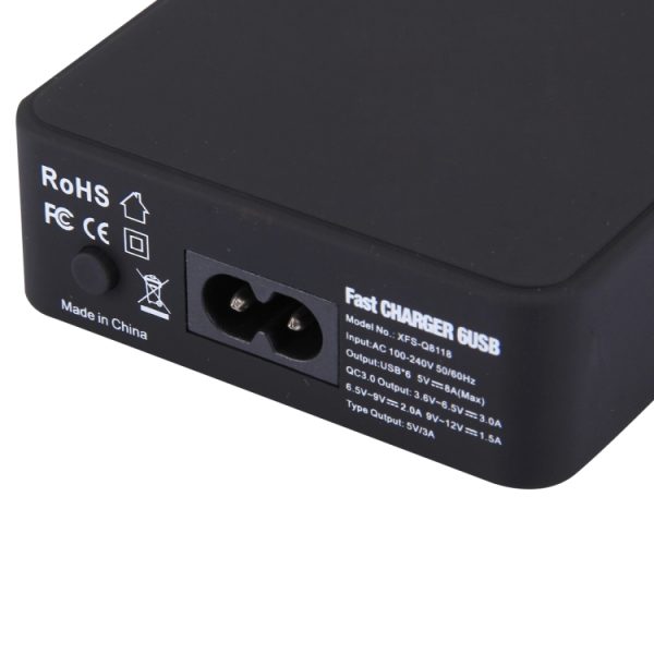 IP6G0848_6.jpg Q8118 1 Quick Charge 3.0 + 4 Smart Identification USB + 1 USB-C / Type-C 3.1 Desktop USB Charger