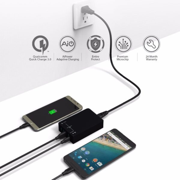 IP6G0848_9.jpg Q8118 1 Quick Charge 3.0 + 4 Smart Identification USB + 1 USB-C / Type-C 3.1 Desktop USB Charger