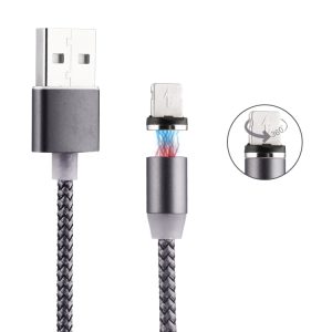 360 Degree Rotation 8 Pin to USB 2.0 Weave Style Magnetic Charging Cable with LED Indicator, Cable Length: 1m