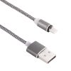 IP6G2696H_2.jpg 360 Degree Rotation 8 Pin to USB 2.0 Weave Style Magnetic Charging Cable with LED Indicator, Cable Length: 1m