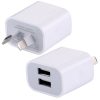 IP6P0138.jpg 5V 2A High Compatibility 2 USB Ports Charger, AU Plug(White)
