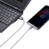 IP8F4010_6.jpg 1.05m 8 Pin + Micro USB + USB-C / Type-C to USB Weave Data Sync Charging Cable with LED Indicator