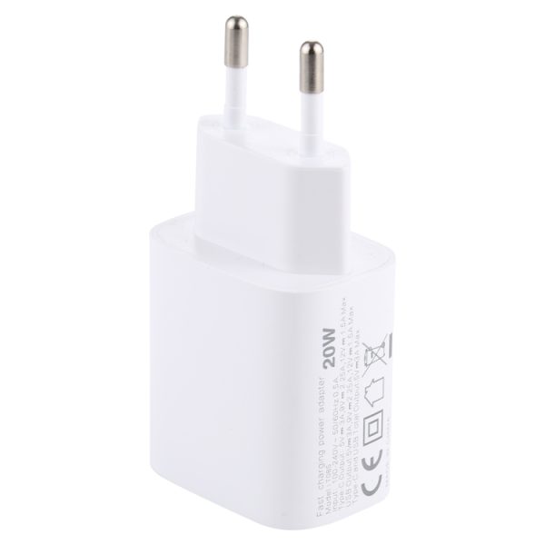 IP8G0711EU_1.jpg T085 20W USB + Type-C Fast Charging Travel Power Adapter, EU Plug, IP8G0711EU, IP8G0711US