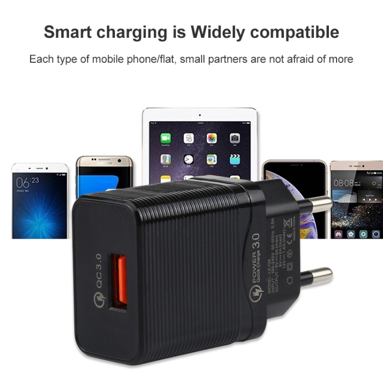 LZ-728 2 in 1 18W QC 3.0 USB Interface Travel Charger + USB to 8 Pin Data Cable Set, EU Plug, Cable Length: 1m, with 8 Pin Cable 9 LZ-728 2 in 1 18W QC 3.0 USB Interface Travel Charger + USB to 8 Pin Data Cable Set, EU Plug, Cable Length: 1m, with 8 Pin Cable - Image 9